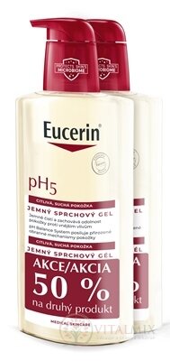 Eucerin pH5 Sprchový gel citlivá, suchá pokožka (-50% na druhý výrobek)(inov.2024) 2x400 ml