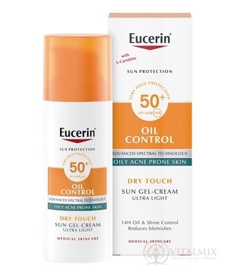 Eucerin SUN OIL CONTROL SPF 50+ ochranný krémový gel na opalování na obličej 1x50 ml
