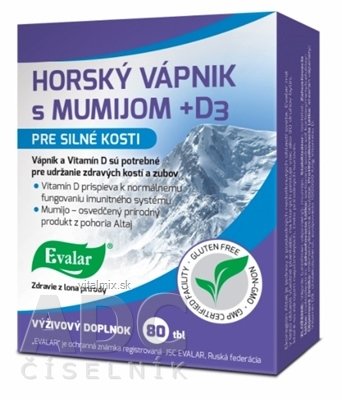 Evalar HORSKÝ VÁPNÍK s Mumijo + D3 tbl 1x80 ks