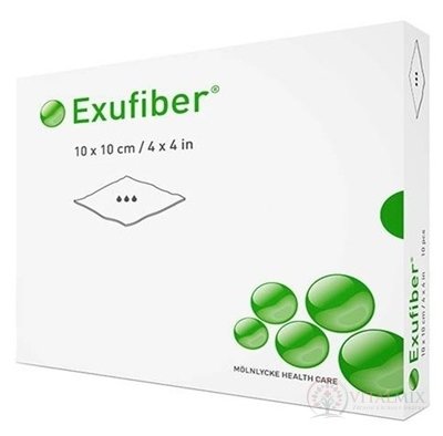 Exufiber 10x10 cm krytí na rány hydrovláknité 1x10 ks