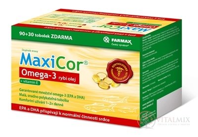 FARMAX MaxiCor Omega-3 rybí olej cps 90+30 zdarma (120 ks)