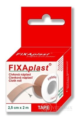 FIXAplast Cévková náplast textilní 2,5cm x 2m, 1x1 ks