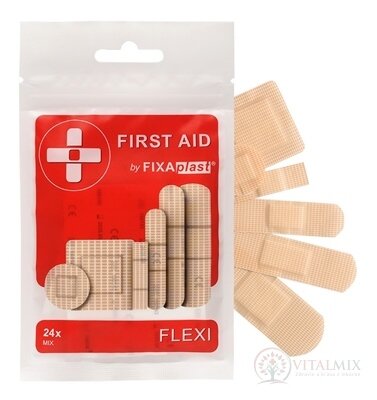 FIXAplast FIRST AID FLEXI náplast MIX elastická, stripy, různé velikosti a tvary 1x24 ks