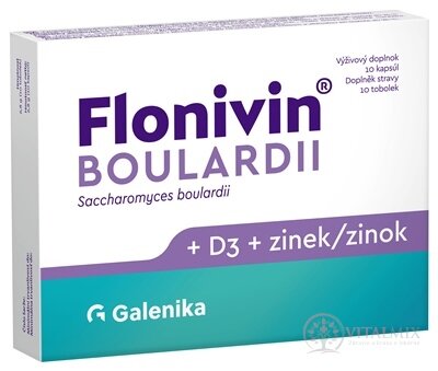 Flonivin BOULARDII cps (Saccharomyces boulardii + vitamín D3 + zinek) 1x10 ks