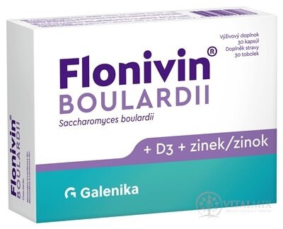 Flonivin BOULARDII cps (Saccharomyces boulardii + vitamín D3 + zinek) 1x30 ks