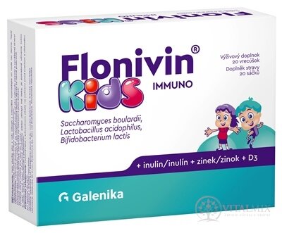 Flonivin KIDS IMMUNO prášek (prospěšné bakterie + inulin + zinek + D3) sáčky 1x20 ks