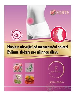 FORTE Náplast ulevující od menstruační bolesti bylinné složení 1x3 ks