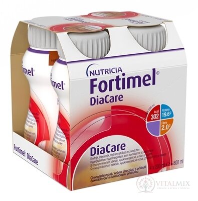 Fortimel DiaCare s čokoládovou příchutí 4x200 ml (800 ml)