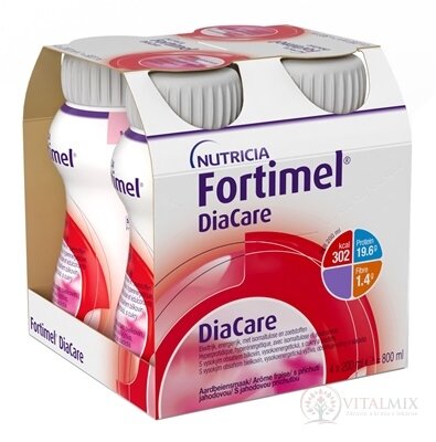 Fortimel DiaCare s jahodovou příchutí 4x200 ml (800 ml)