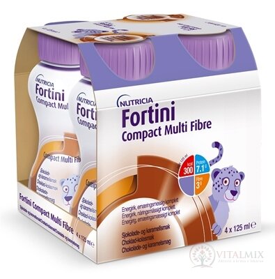 Fortini Compact Multi Fibre s příchutí čokoláda-karamel 4x125 ml