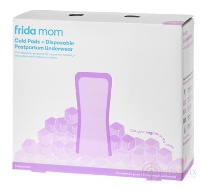 Frida Mom Chladicí absorpční Ice Maxi vložky vložky 8 ks + poporodní jednorázové kalhotky 2 ks, 1x1 set