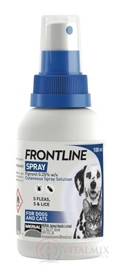 FRONTLINE SPRAY 2,5 mg/ml kožní sprej, roztok pro kočky a psy 1x100 ml