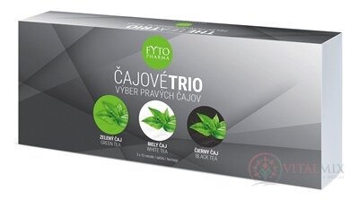 FYTO ČAJOVÉ TRIO - Dárková kazeta porcované čaje (zelený, bílý, černý) sáčky 3x10 (30ks), 1x1 set