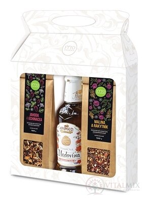 FYTO Dárková kazeta 2 sypané ovocně-bylinné čaje (100 g) + medovina (384,5 g), 1x1 set