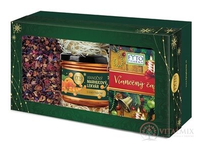 FYTO Dárková kazeta Vánoce Vánoční čaj: sypaný 100 g + porcovaný 20x2 g (40 g) + povidla 220 g, 1x1 set