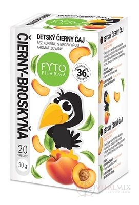 FYTO DĚTSKÝ ČERNÝ ČAJ BROSKYNĚ bez kofeinu 20x1,5 g (30g)
