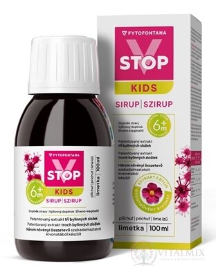 fytofontana V-STOP KIDS sirup s příchutí limetky (od 6 měsíců) 1x100 ml