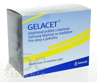GELACET želatinový prášek s biotinem (inů. S glykozidmy steviolu), sáčky 1x21 ks