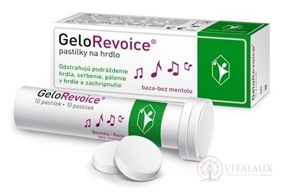 GeloRevoice pastilky na hrdlo, bez bez mentolu 1x10 ks