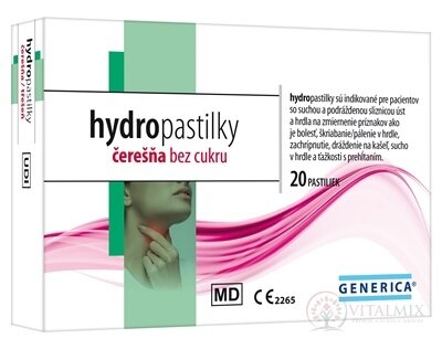 GENERICA hydropastilky třešeň bez cukru 1x20 ks