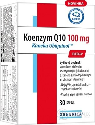 GENERICA Koenzym Q10 100 mg Kaneka Ubiquinol cps 1x30 ks