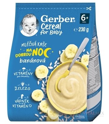 Gerber Cereal Mléčná KAŠE Dobrou noc Banánová (od ukonč. 6. měsíce) 1x230 g