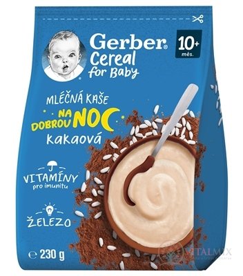 Gerber Cereal Mléčná KAŠE Dobrou noc Kakaová (od ukonč. 10. měsíce) 1x230 g