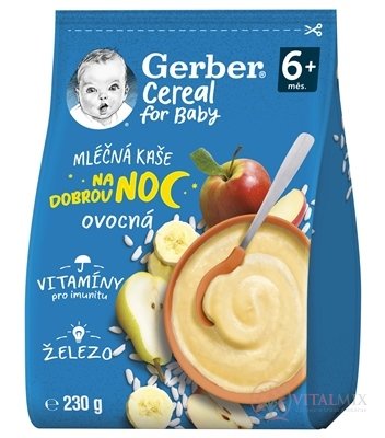 Gerber Cereal Mléčná KAŠE Dobrou noc Ovocná (od ukonč. 6. měsíce) 1x230 g