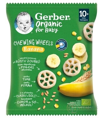 Gerber Organic Křupavá kolečka banánová (od ukonč. 10. měsíce) 1x28 g