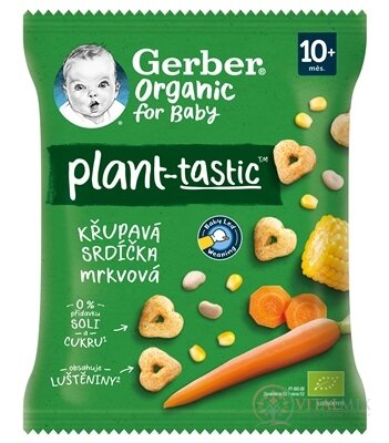 Gerber Organic Křupavá srdíčka mrkvová (od ukonč. 10. měsíce) 1x28 g