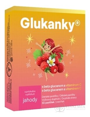 GLUKANKY pastilky, příchuť jahoda 1x30 ks