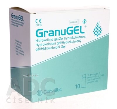 GranuGEL hydrokoloidní sterilní gel tuba 15 g, ošetření otevřených ran 1x10 ks