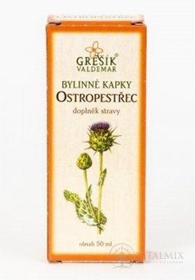 GREŠÍK BYLINNÉ KAPKY ostropestřec 1x50 ml