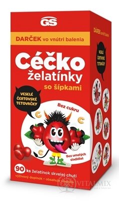 GS CÉČKO želatinky Dárek vitamín C se šipkami (+ tetovačky zdarma) 1x90 ks