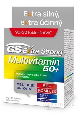 GS Extra Strong Multivitamin 50+ tbl (inov.2021) 90 + 30 navíc (120 ks)