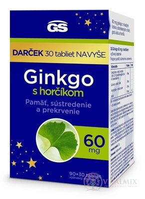 GS Ginkgo 60 mg s hořčíkem dárek 2023 tbl 90+30 navíc (120 ks)