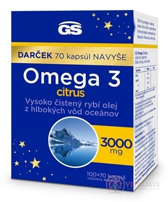 GS Omega 3 citrus dárek 2023 cps 100+70 navíc (170 ks)