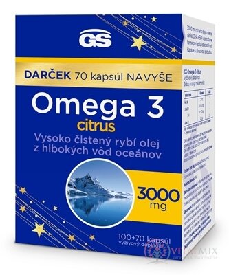 GS Omega 3 citrus Dárek cps (inov.2024) 100+70 navíc (170 ks)