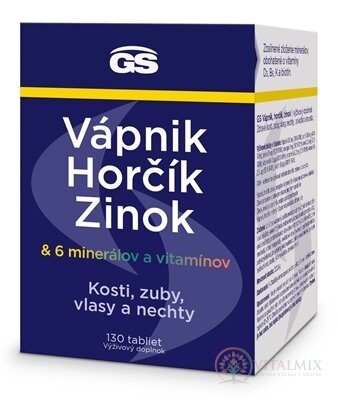 GS Vápník, Hořčík, Zinek tbl 1x130 ks