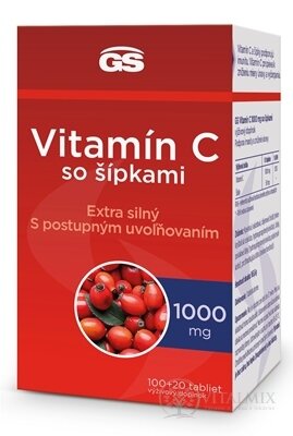 GS Vitamin C 1000 mg se šipkami tbl 100+20 (inov.2023) (120 ks)