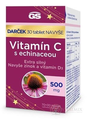 GS Vitamin C 500 mg s echinaceou Dárek tbl 70+30 navíc (100 ks)