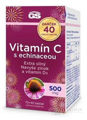 GS Vitamin C 500 mg s echinaceou Dárek tbl 70+40 navíc (110 ks)