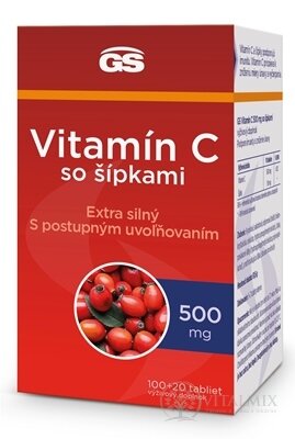 GS Vitamin C 500 mg se šipkami tbl 100+20 (inov.2023) (120 ks)