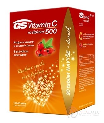 GS Vitamin C 500 se šipkami dárek 2021 tbl 100+20 navíc (120 ks)