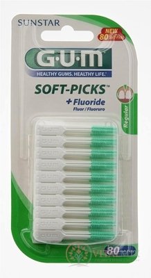 GUM MK Soft-Picks gumové mezizubní párátka s fluoridem 1x80 ks