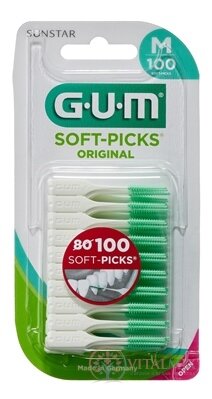 GUM Soft-Picks Original gumové mezizubní kartáčky, s fluoridy, Medium 1x100 ks