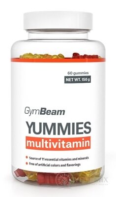GymBeam YUMMIES multivitamin pryžové medvídci, mix příchutí 1x60 ks