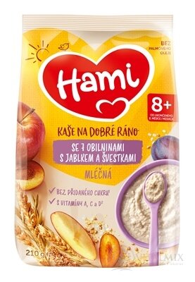 Hami mléčná kaše se 7 obilovinami pro dobré ráno s jablkem a švestkami (od ukonč. 8. měsíce) 1x210 g
