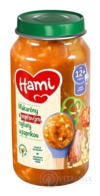 Hami příkrm Makarony s dušeným vepřovým, rajčaty a paprikou (od ukonč. 12. měsíce) 1x250 g