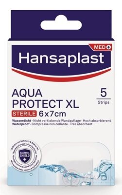 Hansaplast AQUA PROTECT XL Sterile náplast, 6x7 cm, 1x5 ks